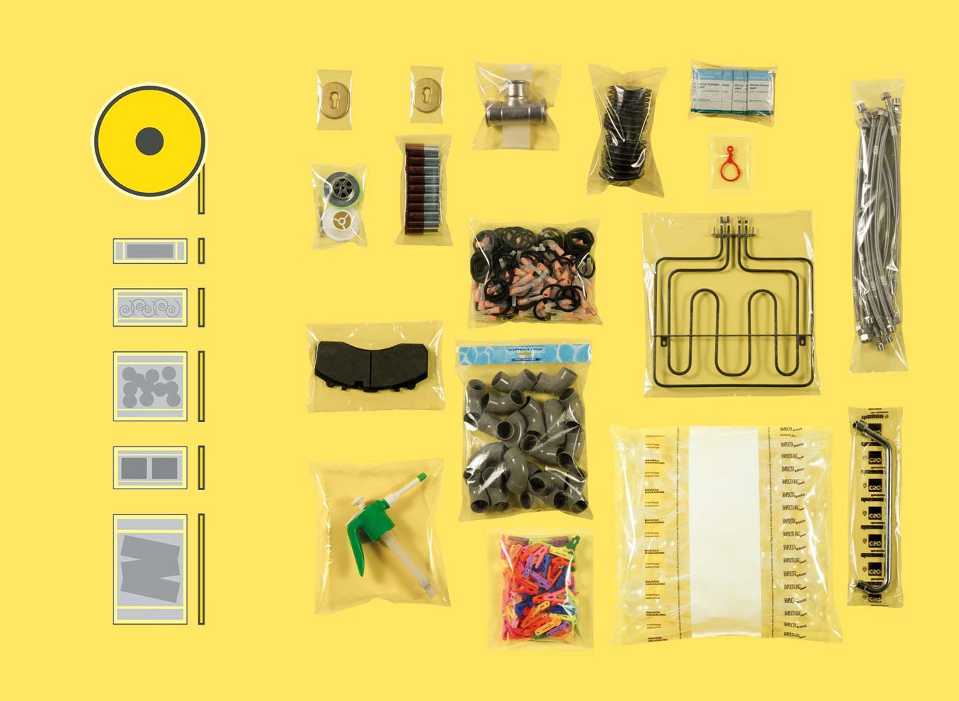 Bolsas de múltiples formatos formadas, llenadas y selladas por la embolsadora Simplicita bag Smart.