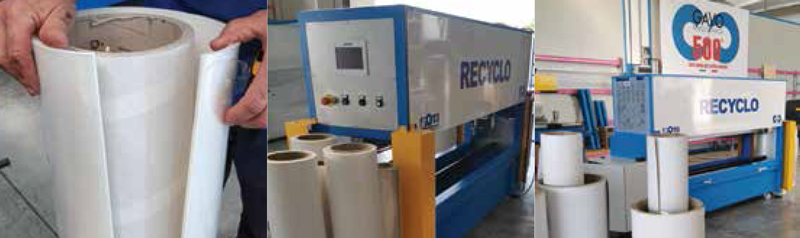 oll Recyclo, máquina para reutilizar tubos de bobinas de papel y plástico