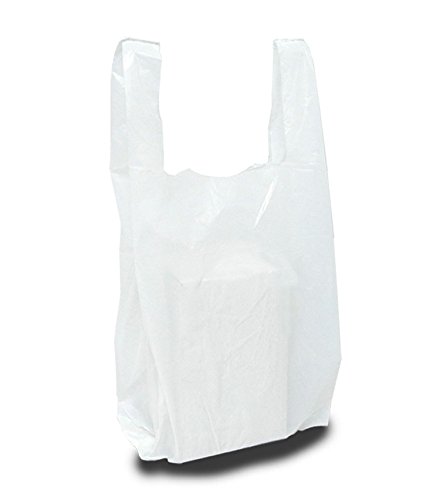 Bolsa de plástico tipo asa camiseta blanca.