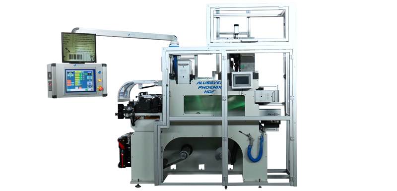 Impresora flexográfica Phoenix HDF para imprimir láminas de aluminio para blísters. Impresión en flexo combinado con digital, en flexo o solo digital.