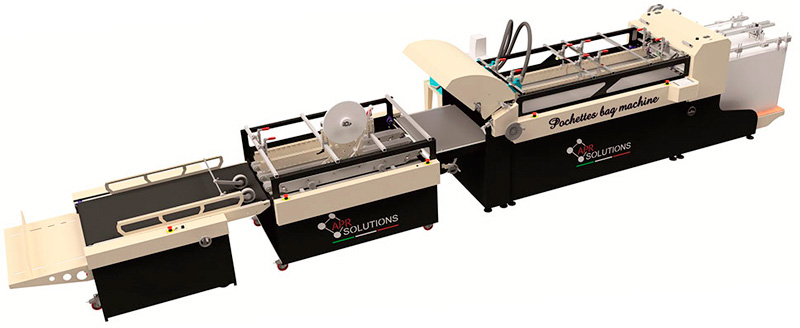 Fotografía de la Pochettes Bag Machine de APR Solutions para fabricación de automática de sobres de papel para e-commerce.